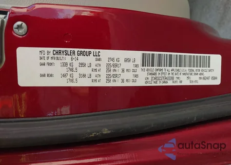 2014 Dodge Grand Caravan Sxt from USA, damaged, VIN 2C4RDGCG7ER422289